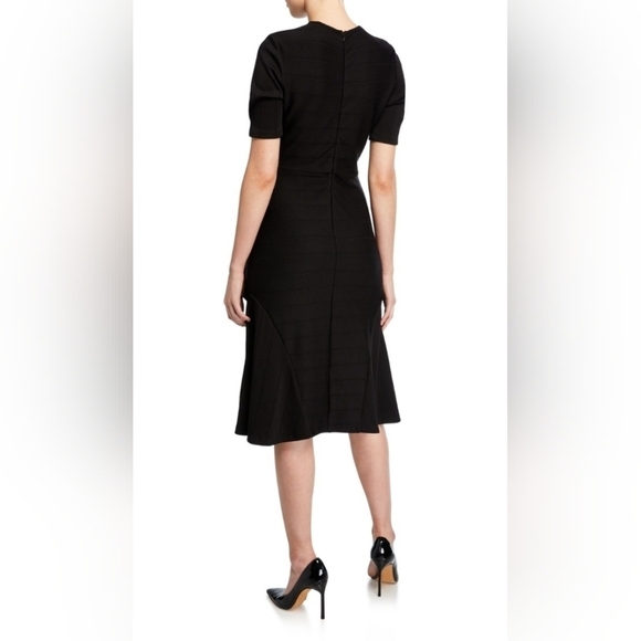 Shoshanna Belva Stretch Knit Crewneck Short-Sleeve A-Line Dress - Picture 2 of 8